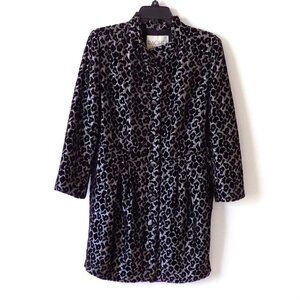 Rachel Roy Leopard Print Jacket Size 10 Black Dark Gray Metallic